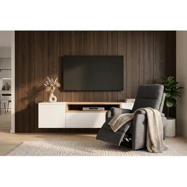 Invicta Fotel Kinowy HOLLYWOOD elektryczna regulacja szary 75 x 100 x 85cm / 47600