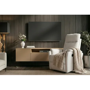 Invicta Fotel Kinowy HOLLYWOOD elektryczna regulacja beżowy 75 x 100 x 85cm / 47601