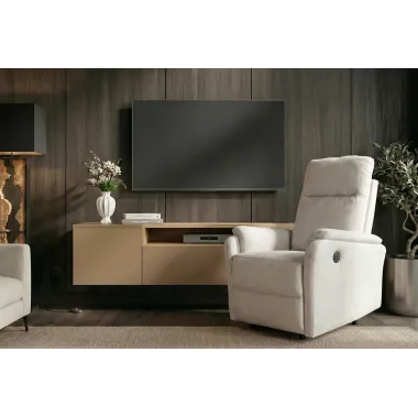 Invicta Fotel Kinowy HOLLYWOOD elektryczna regulacja beżowy 75 x 100 x 85cm / 47601