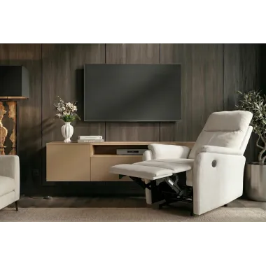 Invicta Fotel Kinowy HOLLYWOOD elektryczna regulacja beżowy 75 x 100 x 85cm / 47601