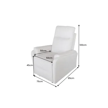 Invicta Fotel Kinowy HOLLYWOOD elektryczna regulacja beżowy 75 x 100 x 85cm / 47601