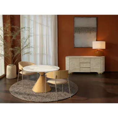 Kare Stół do jadalni CONO ceramiczny blat dąb Ø 120 x 76 x 120cm / 71568
