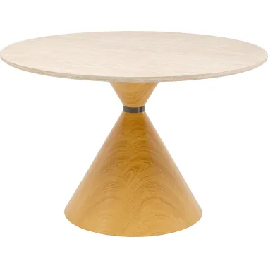 Kare Stół do jadalni CONO trawertyt dąb Ø 120 x 76 x 120cm / 71496