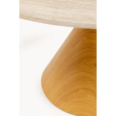 Kare Stół do jadalni CONO trawertyt dąb Ø 120 x 76 x 120cm / 71496