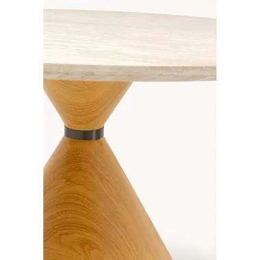 Kare Stół do jadalni CONO trawertyt dąb Ø 120 x 76 x 120cm / 71496
