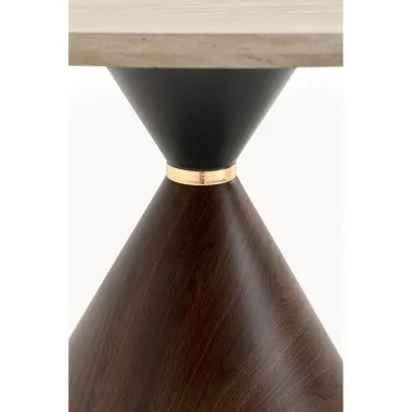 Kare Stół do jadalni CONO trawertyt orzech Ø 120 x 76 x 120cm / 71533