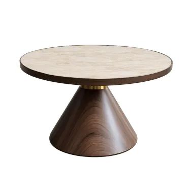 Kare Stolik kawowy CONO trawertyn orzech Ø 70 x 42 x 70cm / 71332