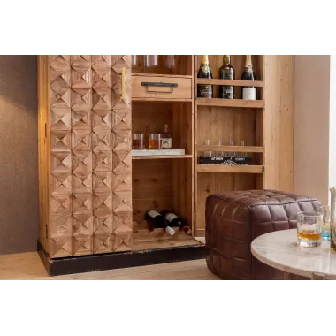Invicta Szafka na wino BODEGA sosna naturalna 79 x 120 x 44cm / 48162