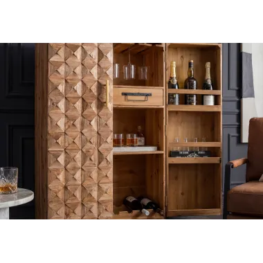 Invicta Szafka na wino BODEGA sosna naturalna 79 x 120 x 44cm / 48162