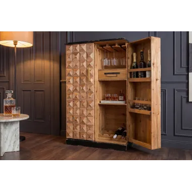Invicta Barek na wino BODEGA sosna naturalna 79 x 120 x 44cm / 48162