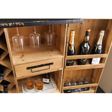 Invicta Szafka na wino BODEGA sosna naturalna 79 x 120 x 44cm / 48162