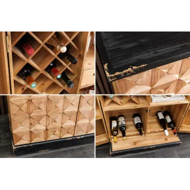 Invicta Barek na wino BODEGA sosna naturalna 79 x 120 x 44cm / 48162