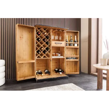 Invicta Szafka na wino BODEGA sosna naturalna 79 x 120 x 44cm / 48162