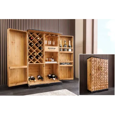 Invicta Barek na wino BODEGA sosna naturalna 79 x 120 x 44cm / 48162