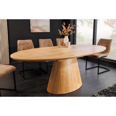 Invicta Stół UNIQUE owalny rozkładany optyka dębu 160 - 200cm / 47657