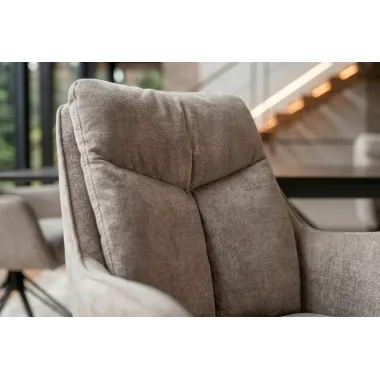 Invicta Fotel obrotowy PROMETHEUS 180° z podłokietnikami aksamit Vogue taupe / 48758