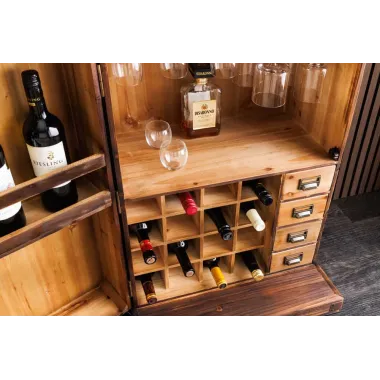 Invicta Barek na wino BODEGA sosna naturalna 62 x 90 x 43cm / 48169