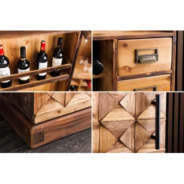 Invicta Barek na wino BODEGA sosna naturalna 62 x 90 x 43cm / 48169