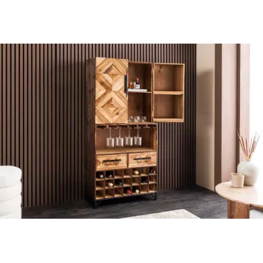 Invicta Witryna barowa BODEGA drewno sosny 71 x 160 x 34cm / 48166