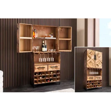 Invicta Witryna barowa BODEGA drewno sosny 71 x 160 x 34cm / 48166