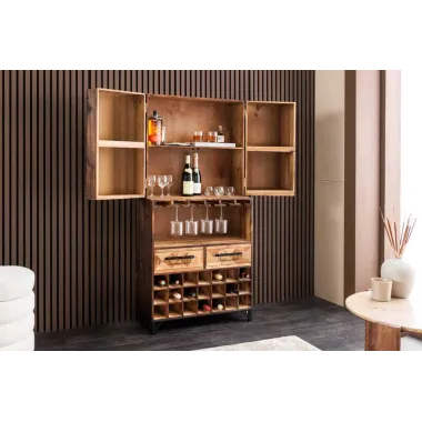 Invicta Witryna barowa BODEGA drewno sosny 71 x 160 x 34cm / 48166
