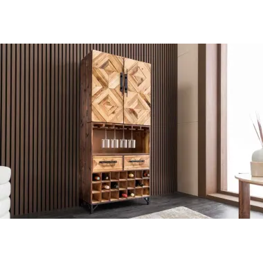 Invicta Witryna barowa BODEGA drewno sosny 71 x 160 x 34cm / 48166