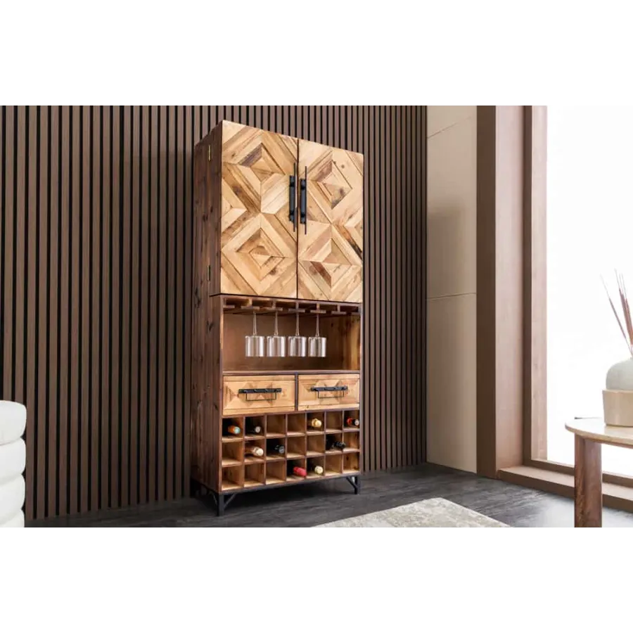 Invicta Witryna barowa BODEGA drewno sosny 71 x 160 x 34cm / 48166