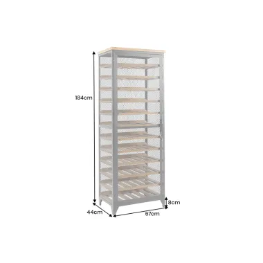 Invicta Regał na wino BODEGA drewno sosnowe metalowa rama 38 x 191 x 30cm / 48167
