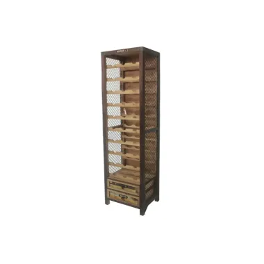 Invicta Regał na wino BODEGA drewno sosnowe metalowa rama 38 x 191 x 30cm / 48167
