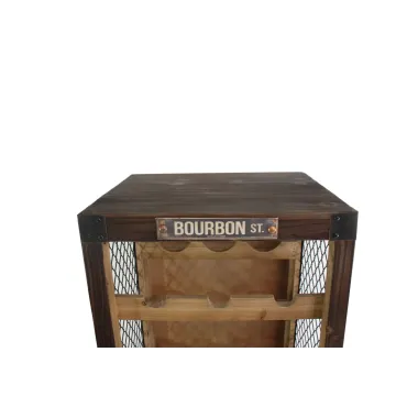 Invicta Regał na wino BODEGA drewno sosnowe metalowa rama 38 x 191 x 30cm / 48167