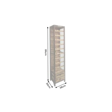 Invicta Regał na wino BODEGA drewno sosnowe metalowa rama 38 x 191 x 30cm / 48167
