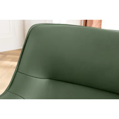 Invicta Krzesło obrotowe LE GRAND 180° butelkowa zieleń z podłokietnikami w skórze 68 x 87 x 68cm / 46991