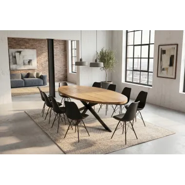 Invicta GALAXIE Oval Stół do jadalni mango naturalny brąz 240 x 76 x 99cm / 45759