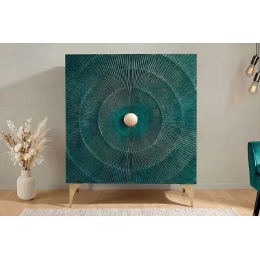 Invicta Komoda GOLDEN SUNSET 3D wysoka turkusowe mango 100 x 120 x 38cm / 48527
