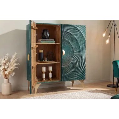 Invicta Komoda GOLDEN SUNSET 3D wysoka turkusowe mango 100 x 120 x 38cm / 48527