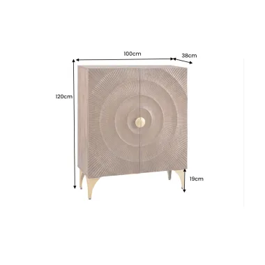 Invicta Komoda GOLDEN SUNSET 3D wysoka brązowe mango 100 x 120 x 38cm / 49242