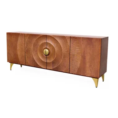 Invicta Komoda GOLDEN SUNSET 3D brązowe mango 177 x 75 x 38cm / 49230