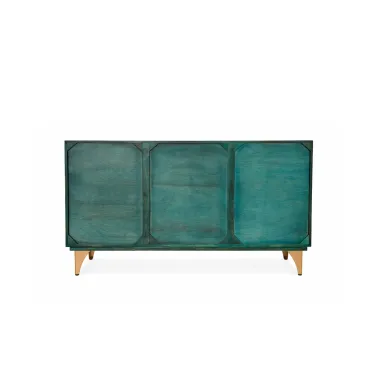 Invicta Komoda GOLDEN SUNSET 3D turkusowe mango 140 x 75 x 38cm / 48845