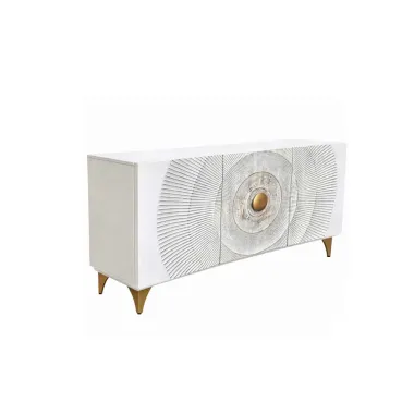 Invicta Komoda GOLDEN SUNSET 3D białe mango 140 x 75 x 38cm / 48844