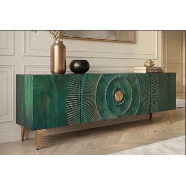 Invicta Szafka TV GOLDEN SUNSET 3D  turkusowe mango 180 x 55 x 40cm / 48525
