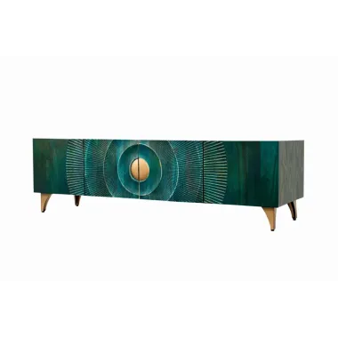 Invicta Szafka TV GOLDEN SUNSET 3D  turkusowe mango 180 x 55 x 40cm / 48525