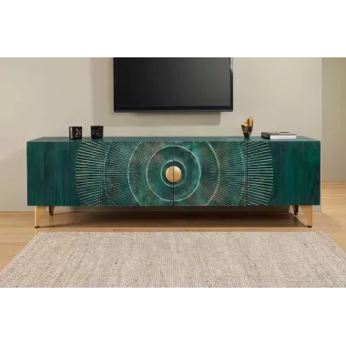 Invicta Szafka TV GOLDEN SUNSET 3D  turkusowe mango 180 x 55 x 40cm / 48525
