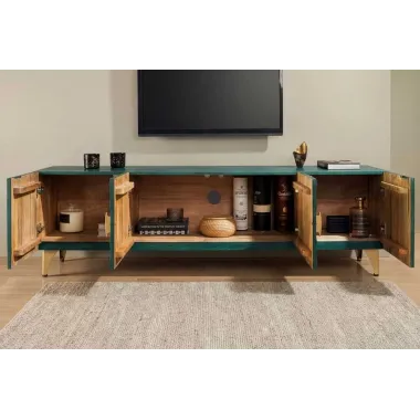 Invicta Szafka TV GOLDEN SUNSET 3D  turkusowe mango 180 x 55 x 40cm / 48525