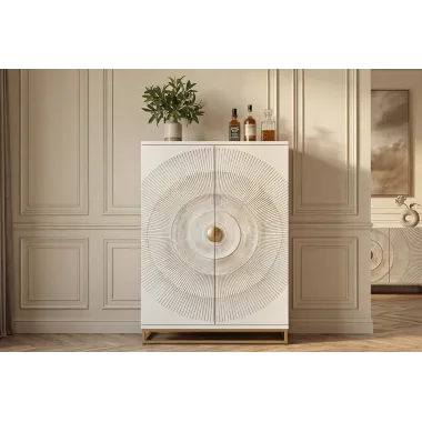 Invicta Komoda GOLDEN SUNSET white wysoka 95 x 140 x 42cm / 48409