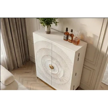 Invicta Komoda GOLDEN SUNSET white wysoka 95 x 140 x 42cm / 48409