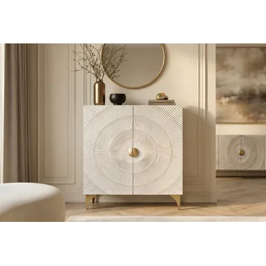 Invicta Komoda GOLDEN SUNSET WHITE wysoka 3D 100 x 120 x 38cm / 48108