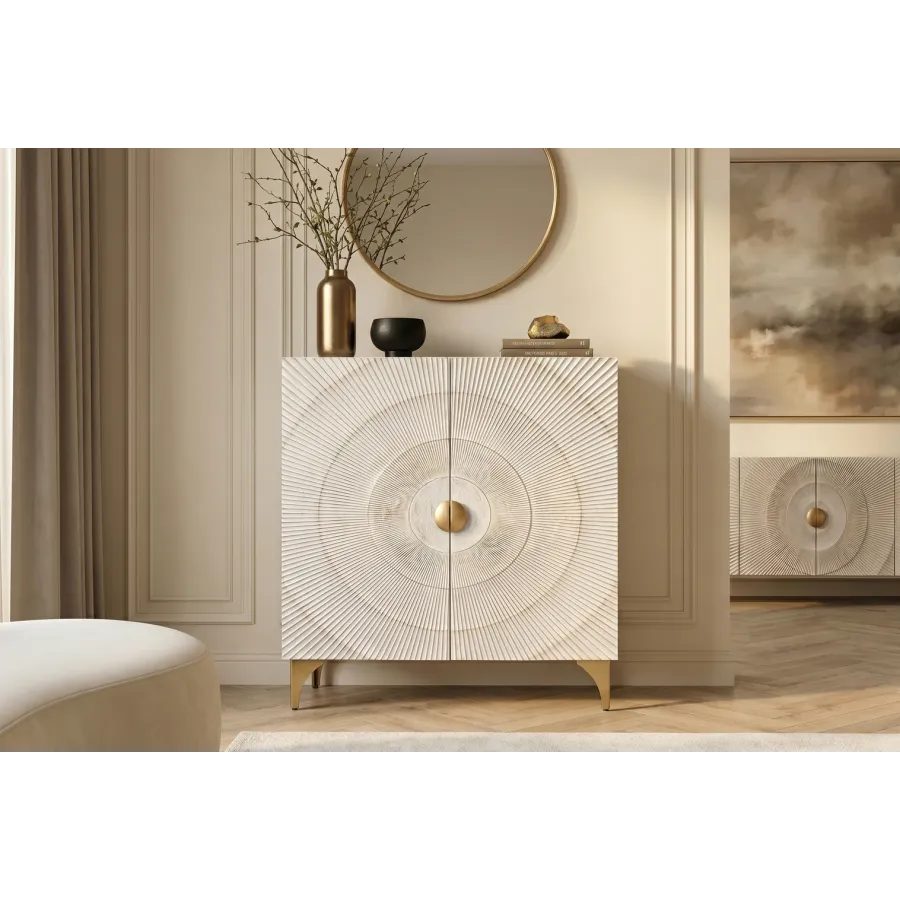 Invicta Komoda GOLDEN SUNSET WHITE wysoka 3D 100 x 120 x 38cm / 48108