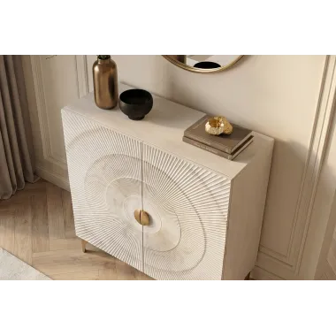 Invicta Komoda GOLDEN SUNSET WHITE wysoka 3D 100 x 120 x 38cm / 48108