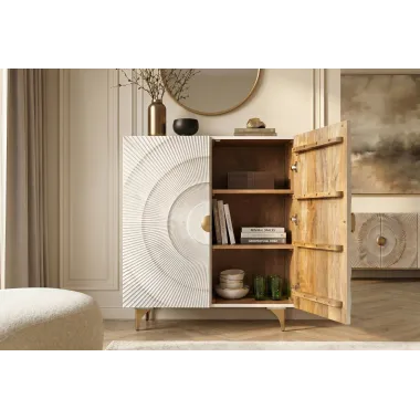 Invicta Komoda GOLDEN SUNSET WHITE wysoka 3D 100 x 120 x 38cm / 48108