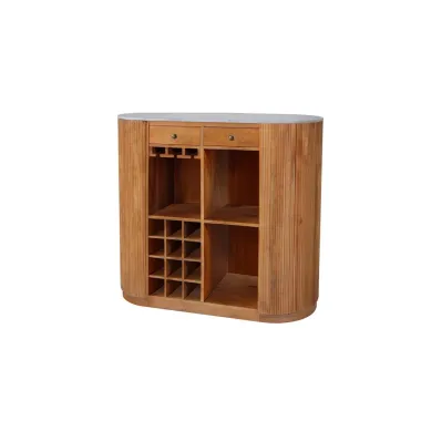 Invicta Komoda barek TRES CHIC naturalne mango marmurowy blat 120 x 105 x 55cm / 47023